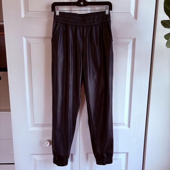 Joe's Jeans Pants - Joe’s Vegan Faux Leather High Rise Joggers Black‎ S Smoked Pants Grunge